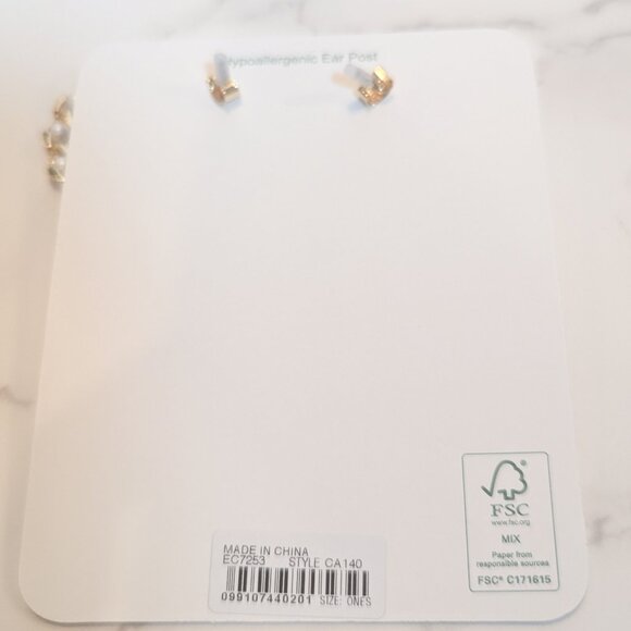 J.Crew Linear Pearl Chain Earrings - Picture 6 of 6